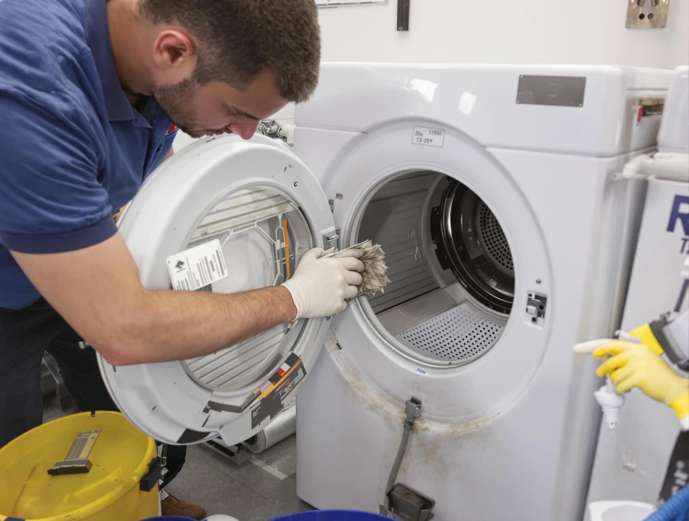 Clanton Dryer Vent Cleaning specialist performing detailed lint trap cleaning service in Clanton