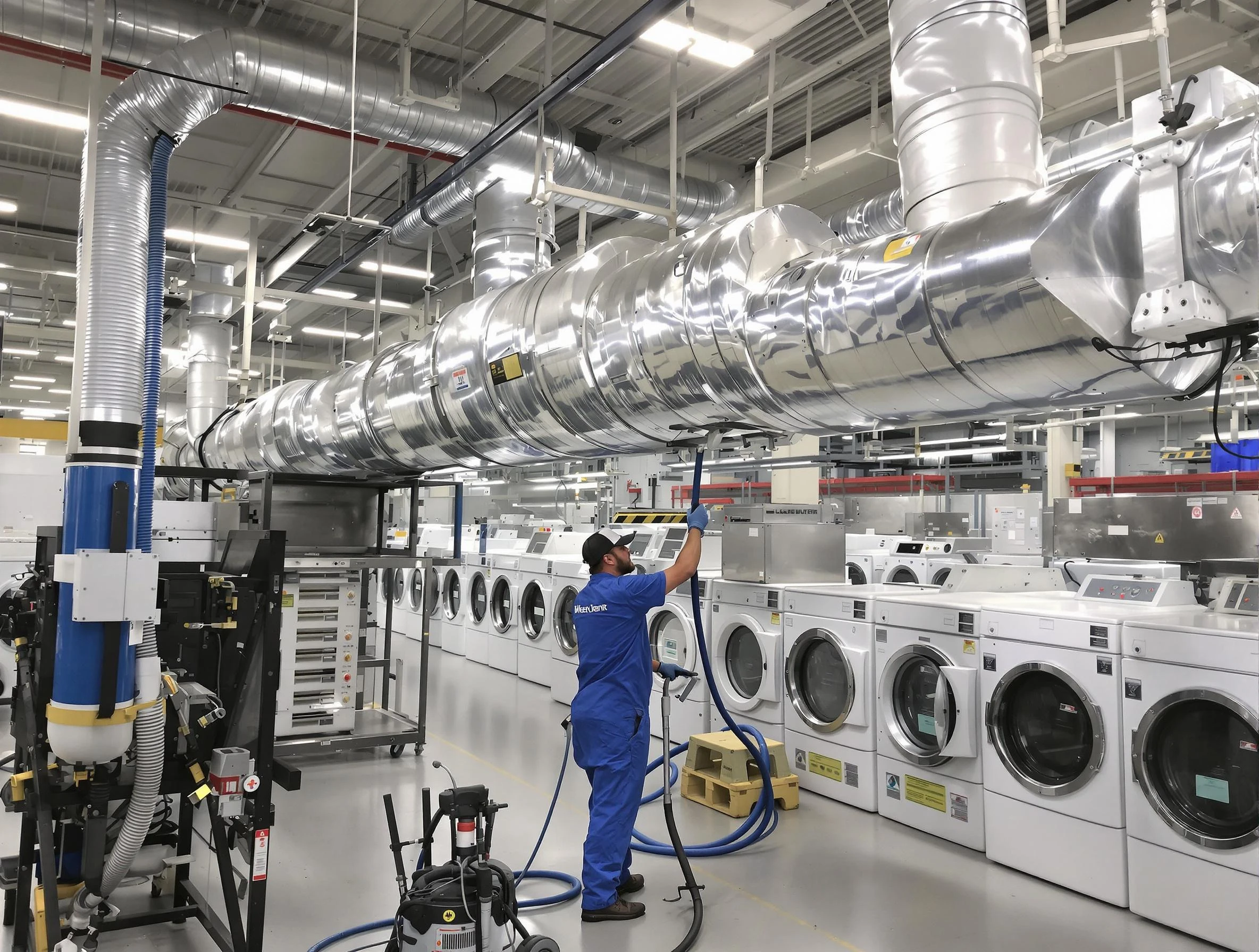 Clanton Dryer Vent Cleaning team performing heavy-duty industrial dryer vent cleaning in Clanton